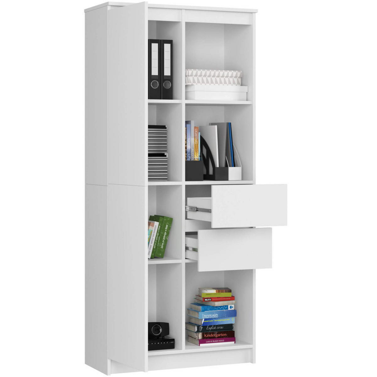 STANDREGAL Weiß 180/80/35 - Weiß, Holzwerkstoff (80/180/35cm) - RAUMHIRSCH FURNITURE