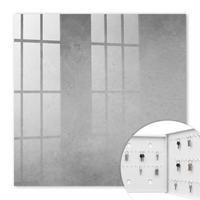 SCHLÜSSELBOX Weiß 30x30 cm – Türöffnung nach rechts - Graue Abstraktion - Grau, Metall (30/30/5cm) - TULUP