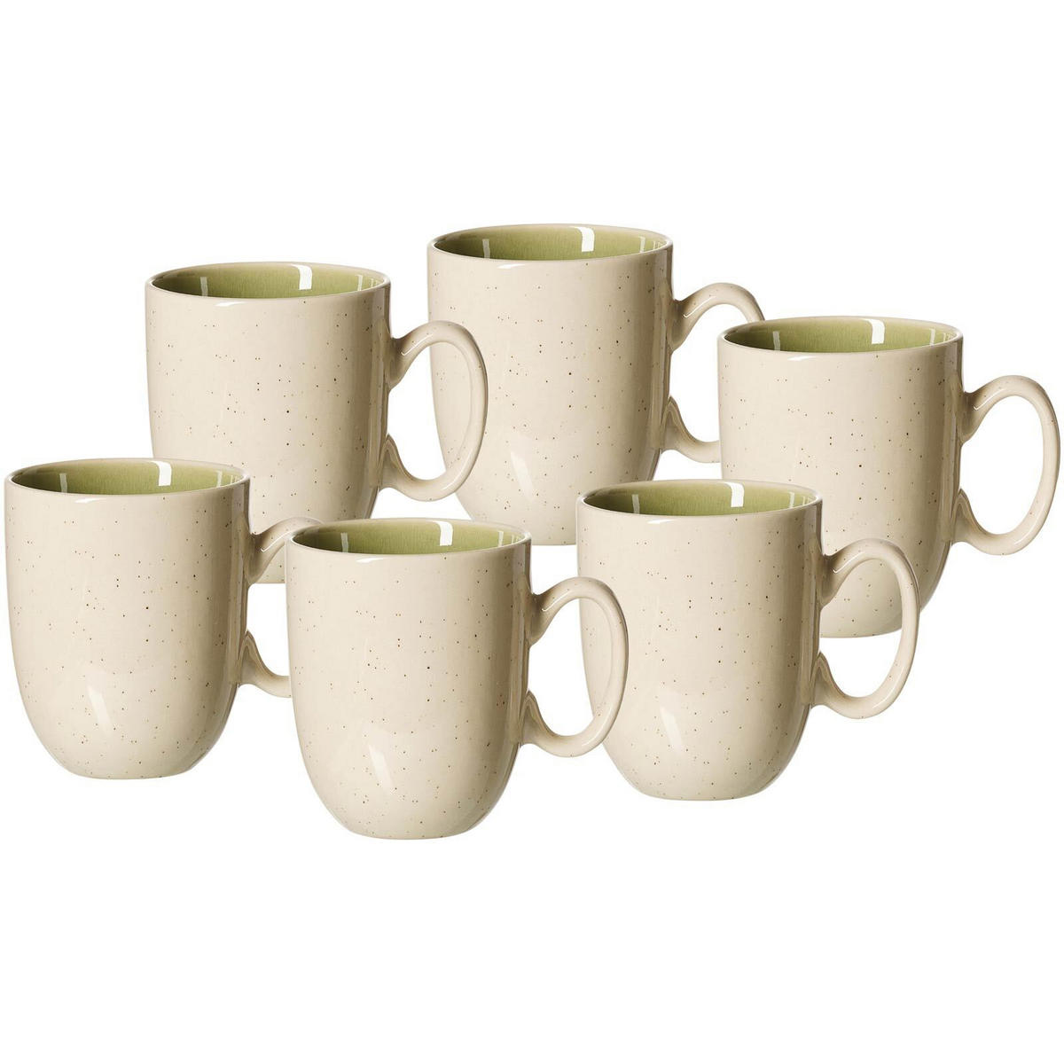 KAFFEEBECHER Skog Hellgrün 400 ml 6er Set - Hellgrün, Keramik (0.4L) - Ritzenhoff Breker