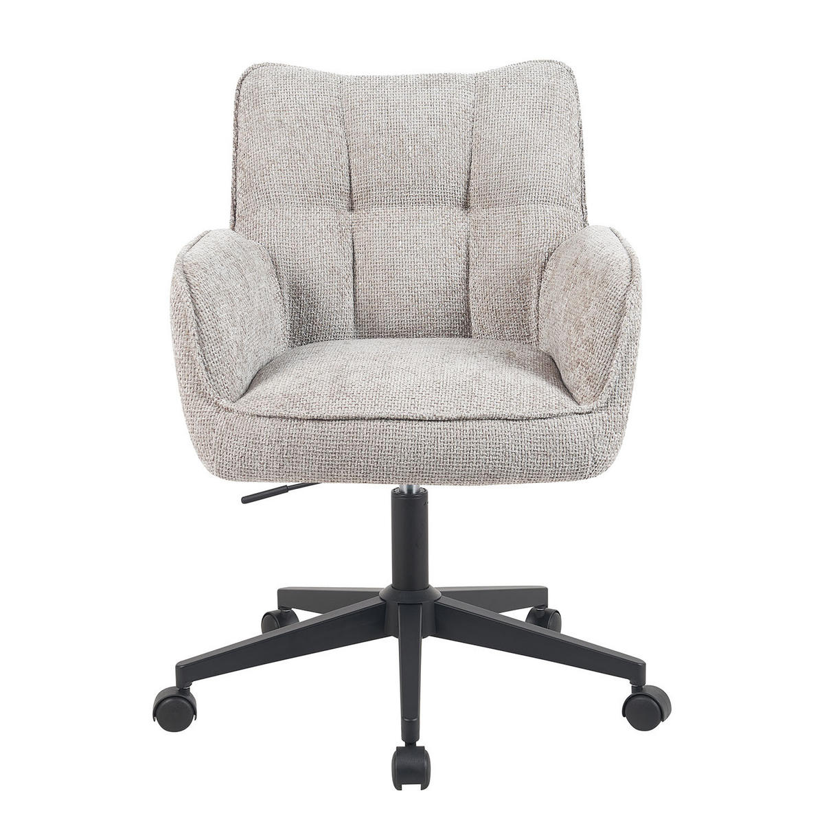 BÜROSTUHL Mika-Sven - Hellgrau/Schwarz, Textil/Metall (59/81/66cm) - DUBI Möbel