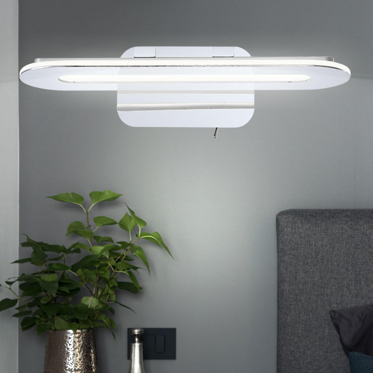 LED WANDLEUCHTE FRIULI Weiß Chrom - Weiß, Metall (30/8/12cm) - Globo Lighting