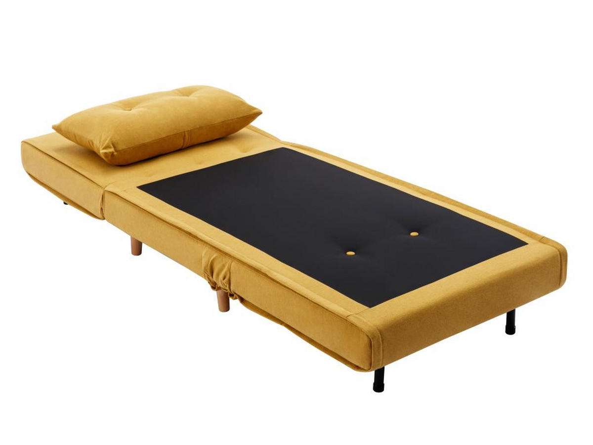 SESSEL mit Schlaffunktion - Stoff - Senfgelb - URIBIA - Gelb, Textil (91/81/77.5cm) - Vente-Unique