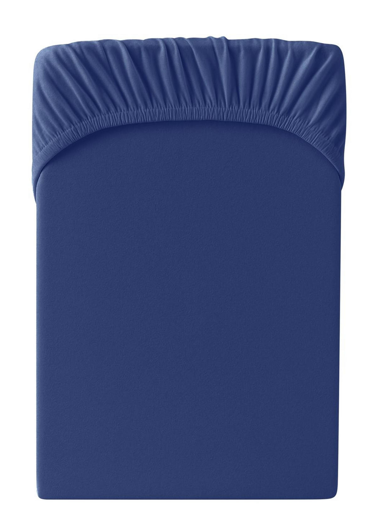 JERSEY-SPANNBETTLAKEN 180x200 - 200x200 cm, Bettlaken aus 100% Baumwolle mit Rundum-Gummizug, Spannbetttuch Dunkelblau - Dunkelblau, Textil (200/200cm) - Carpe Sonno
