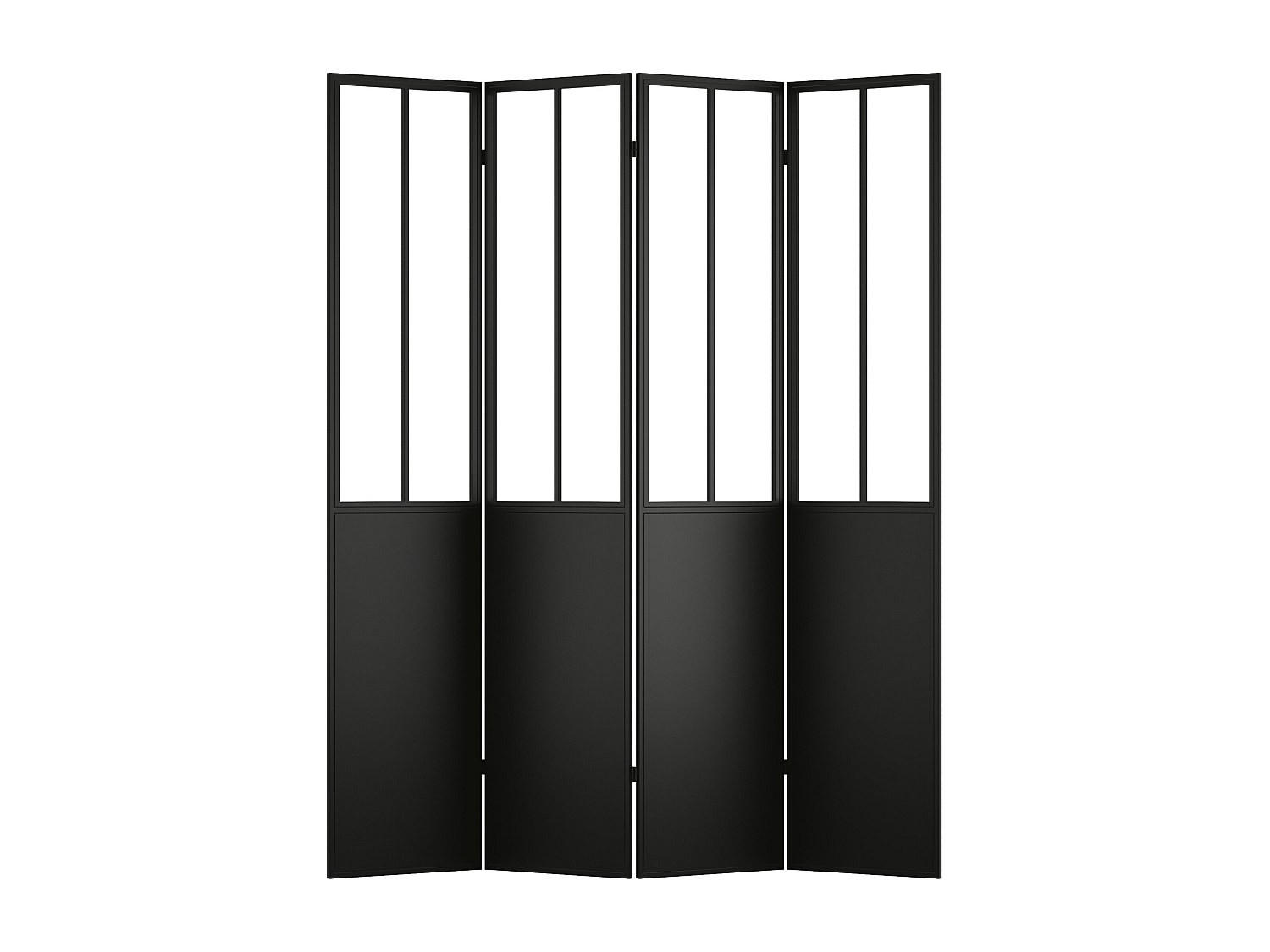 Vente-Unique Paravent Schwarz 160x178x1.3 cm