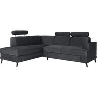 ECKSCHLAFSOFA Kordian links graphit - Graphitfarben, Textil (250/200cm) - Beautysofa