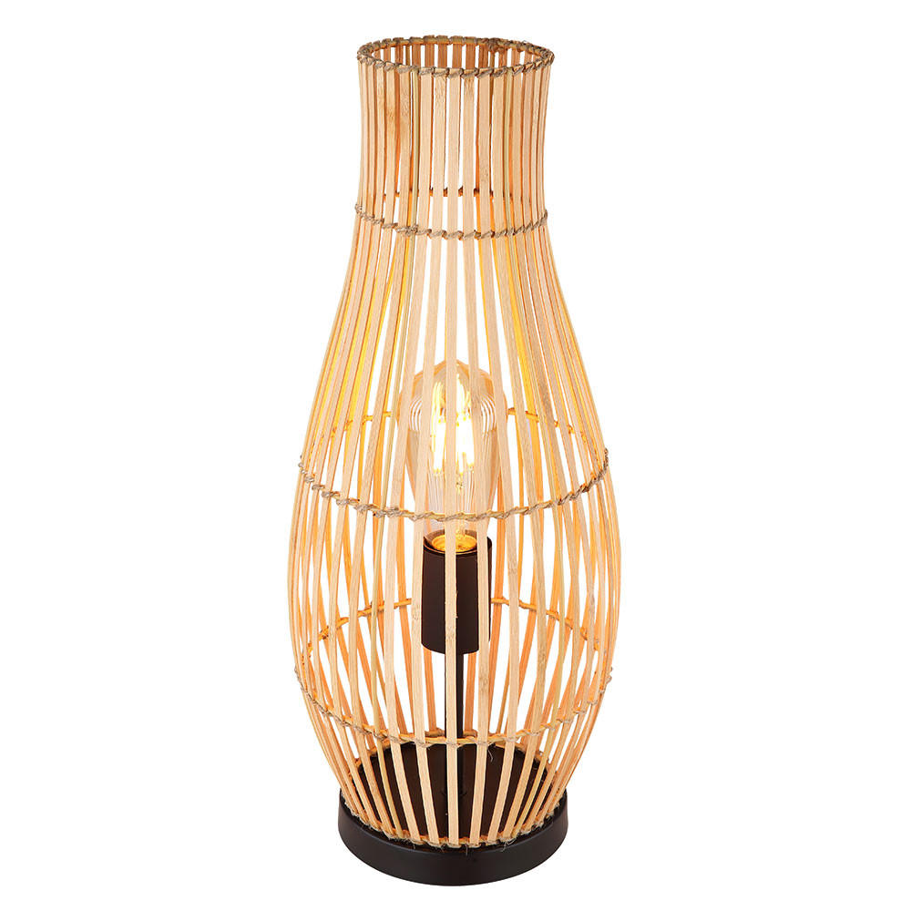 LED STEHLEUCHTE Bambus Braun - Braun, Holz (19.5/19.5/47.5cm) - Globo Lighting