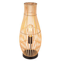 LED STEHLEUCHTE Bambus Braun - Braun, Holz (19.5/19.5/47.5cm) - Globo Lighting