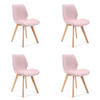 POLSTERSTUHL 4er Set, Holzbeine Rosa 45,5/82,5/59 - Rosa, Textil (46/83/59cm) - RAUMHIRSCH FURNITURE