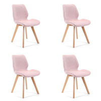 POLSTERSTUHL 4er Set, Holzbeine Rosa 45,5/82,5/59 - Rosa, Textil (46/83/59cm) - RAUMHIRSCH FURNITURE
