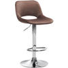 BARHOCKER JAKSON Braun Samt Chrom - Braun, Textil/Metall (42/86/46cm) - DELUKE