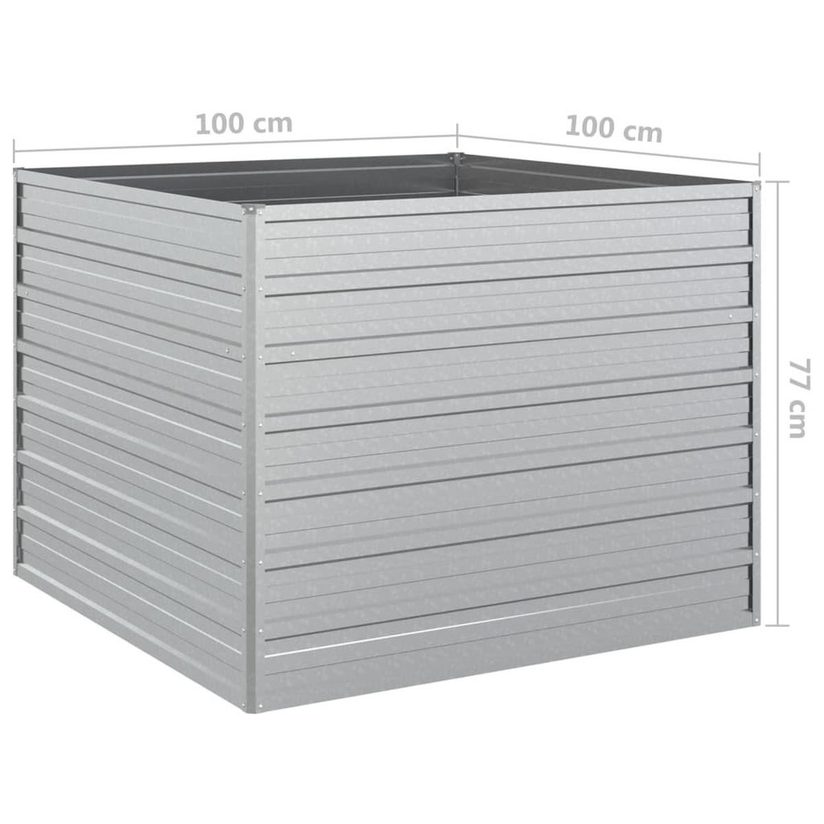 HOCHBEET für Garten OSKAR Silber 100x100x77 cm Metall - Silberfarben, Metall (100/77/100cm) - DELUKE