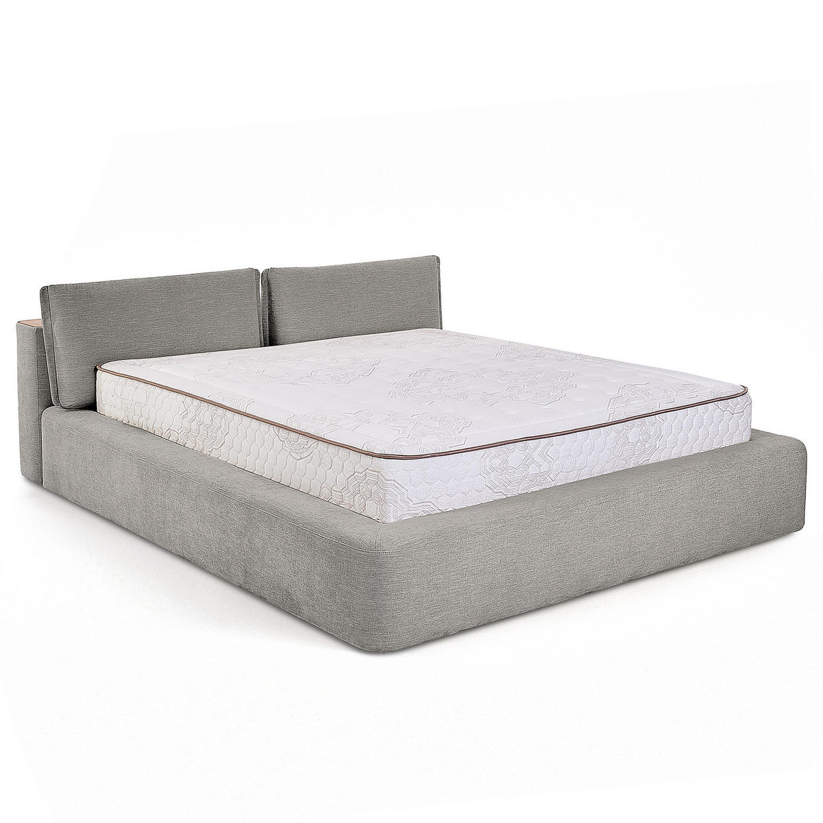 POLSTERBETT - Hellgrau, Textil (180/200cm) - home24