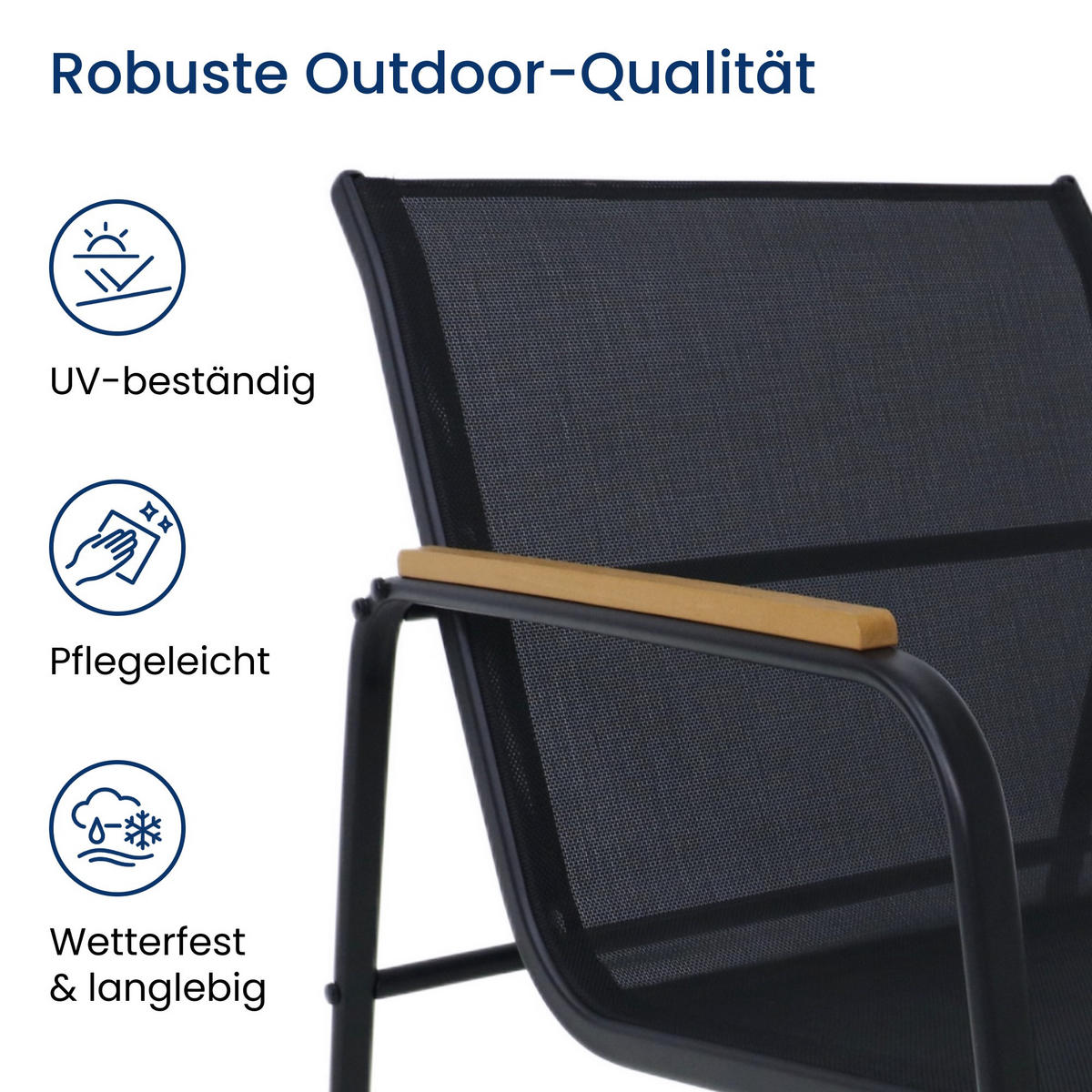 GARTENLOUNGE-SET mit 2-Sitzer-Sofa, zwei Sesseln und Couchtisch - Schwarz, Metall - Home Collective