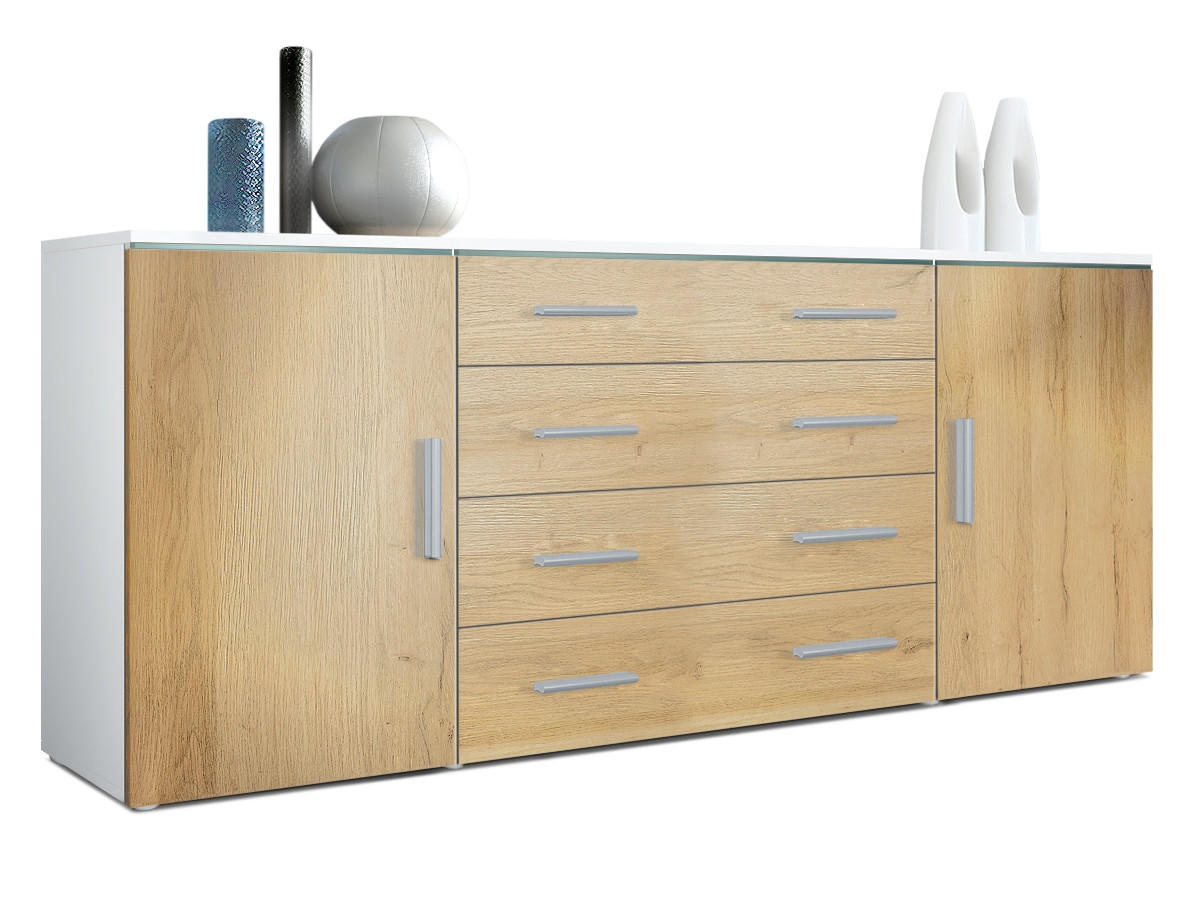 SIDEBOARD Verona Eiche Natur - Eichefarben, Holzwerkstoff (166/72/35cm) - Vladon