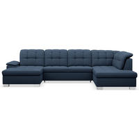 WOHNLANDSCHAFT Jamaal Marineblau linksseitig - Schwarz/Dunkelblau, Textil (330/106/212cm) - Selsey