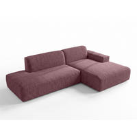 ECKSOFA L Form Didim Duo Rosa 288/162/80 cm – stilvolle kleine Eckcouch Rechts - Pink/Schwarz, Kunststoff/Textil (162/288cm) - AX Living