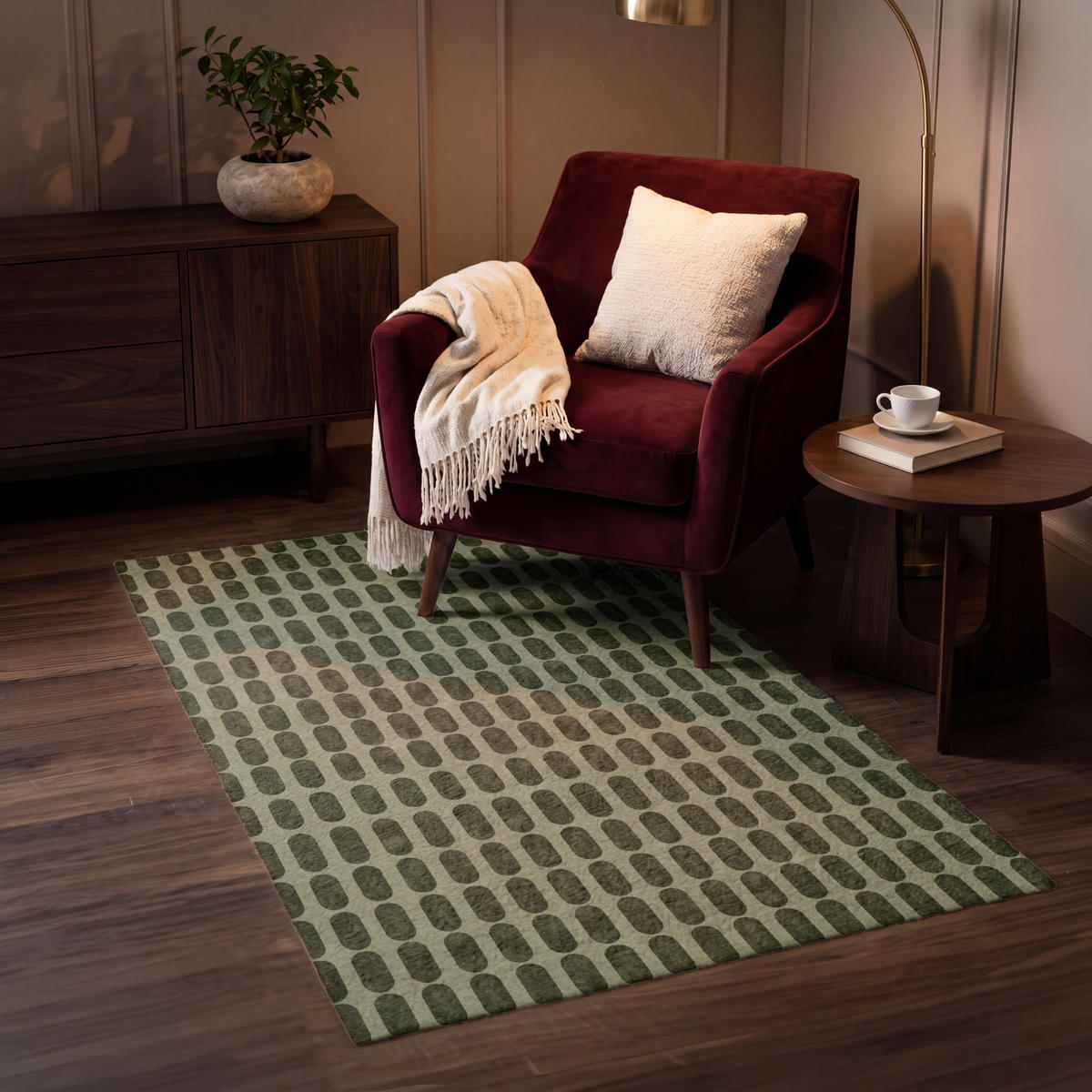 KOBERCE - Rytmické - Impact - Zelené - 80x120 cm - olivovozelená, textil/plast (80/0.4cm) - OnlyWow