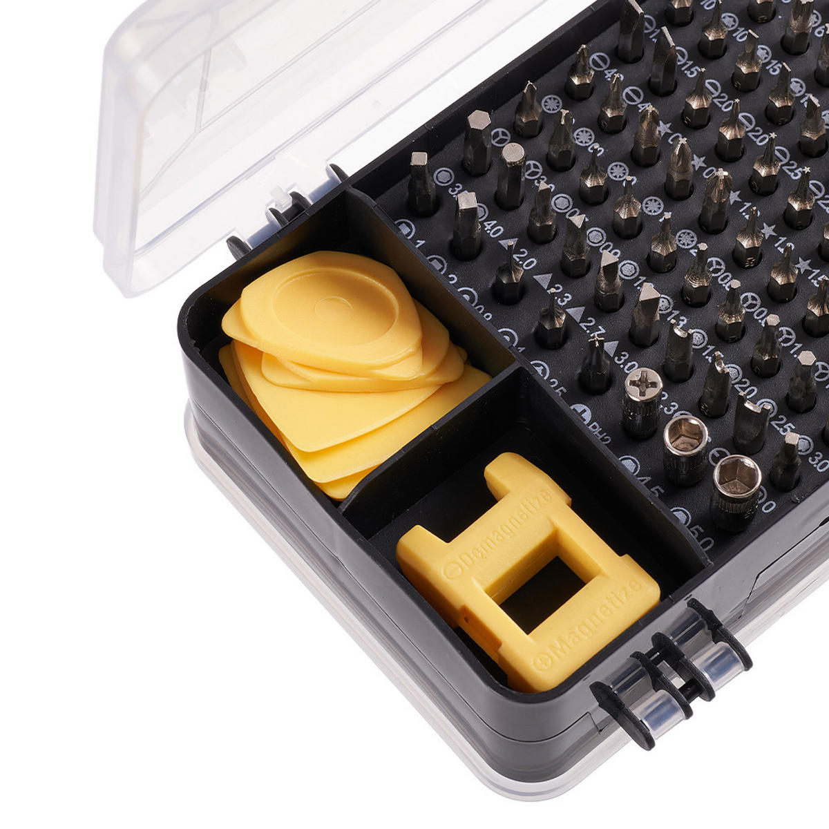 SCHRAUBENDREHER-SET für Feinmechaniker 115-in-1 multifunktionales Schraubendreher-Set für Feinmechaniker in Gelb - Gelb, Metall (10.5/17.8/5.1cm) - Livingandhome