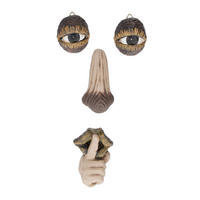 BAUMGESICHT - Multicolor, Kunststoff (2.5/6/8.5cm) - Relaxdays