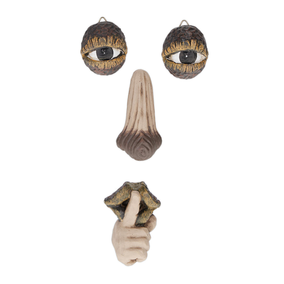 BAUMGESICHT - Multicolor, Kunststoff (2.5/6/8.5cm) - Relaxdays