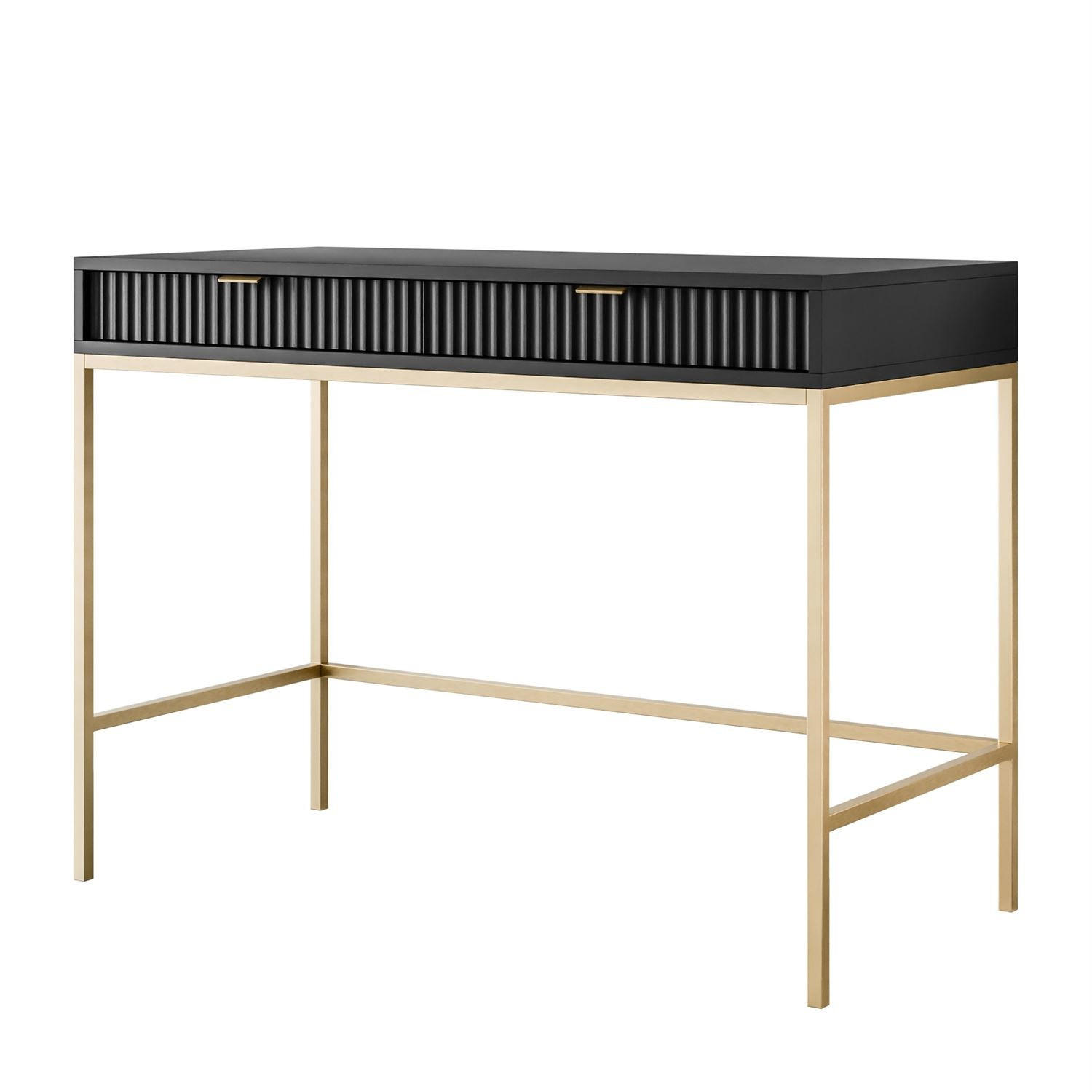 KONSOLENTISCH CORTADO GOLD T104 SCHWARZ - Schwarz, Holzwerkstoff (50/104/78cm) - Lookway