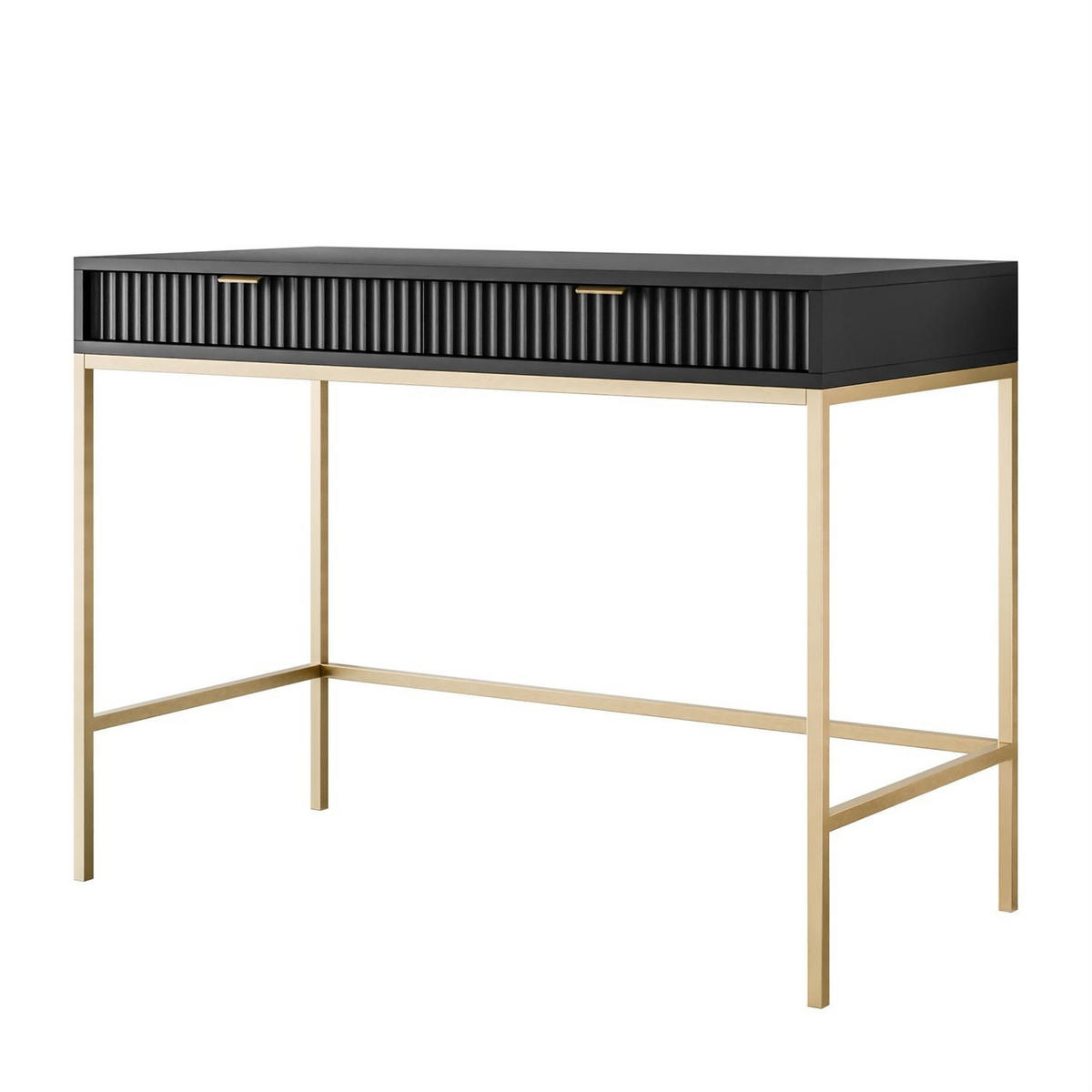 KONSOLENTISCH CORTADO GOLD T104 SCHWARZ - Schwarz, Holzwerkstoff (50/104/78cm) - Lookway