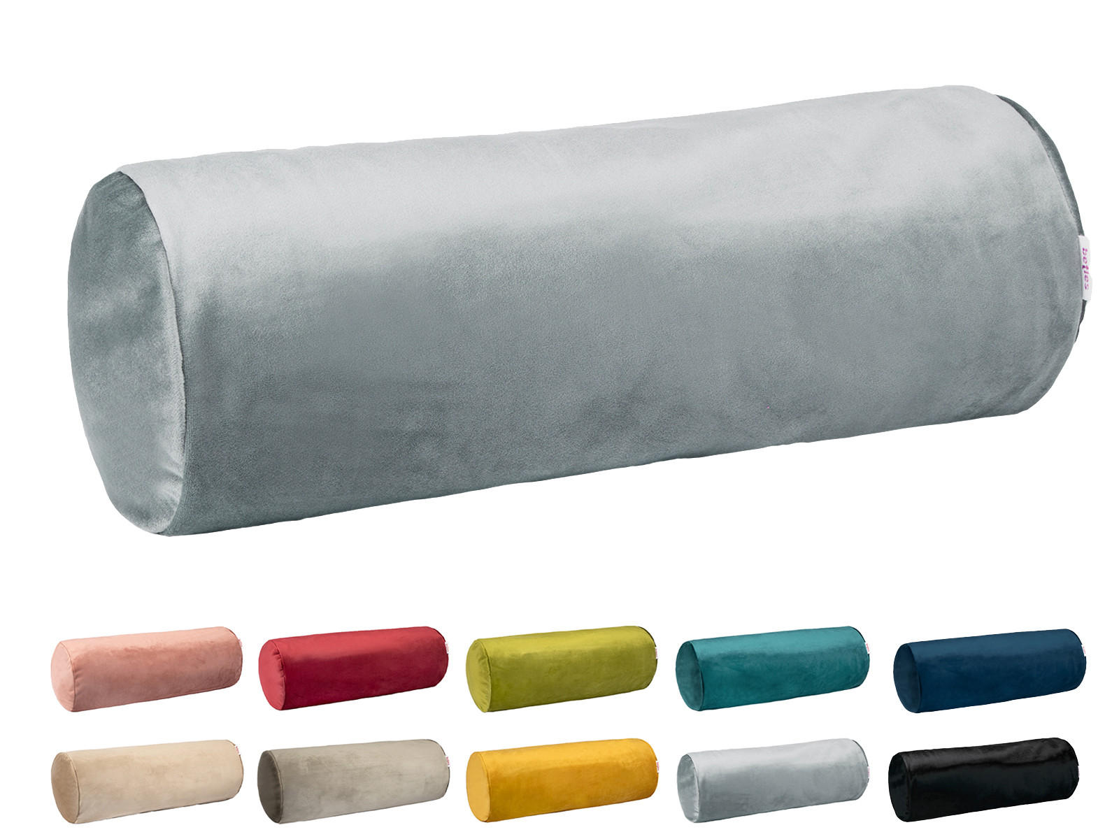 NACKENROLLENHÜLLE Samt&Sonders stein-grau 40/15 cm - Grau, Textil (15/40cm) - beties Heimtextil