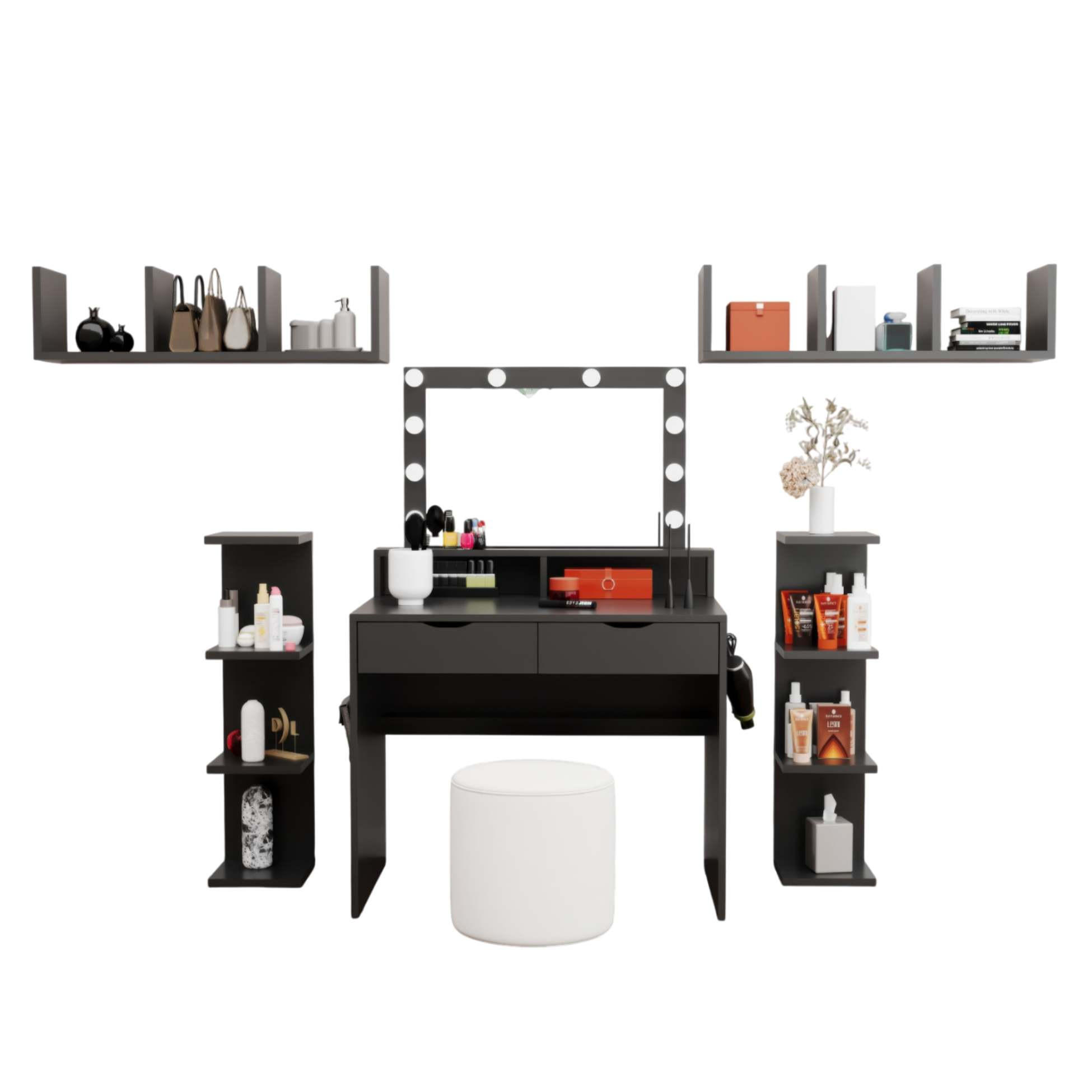 Thumbnail - Aileenstore Wandregal, Anthrazit, Holzwerkstoff, Uni, Rechteckig, 25x185x25 cm, Wohnzimmer, Regale, Wandregale