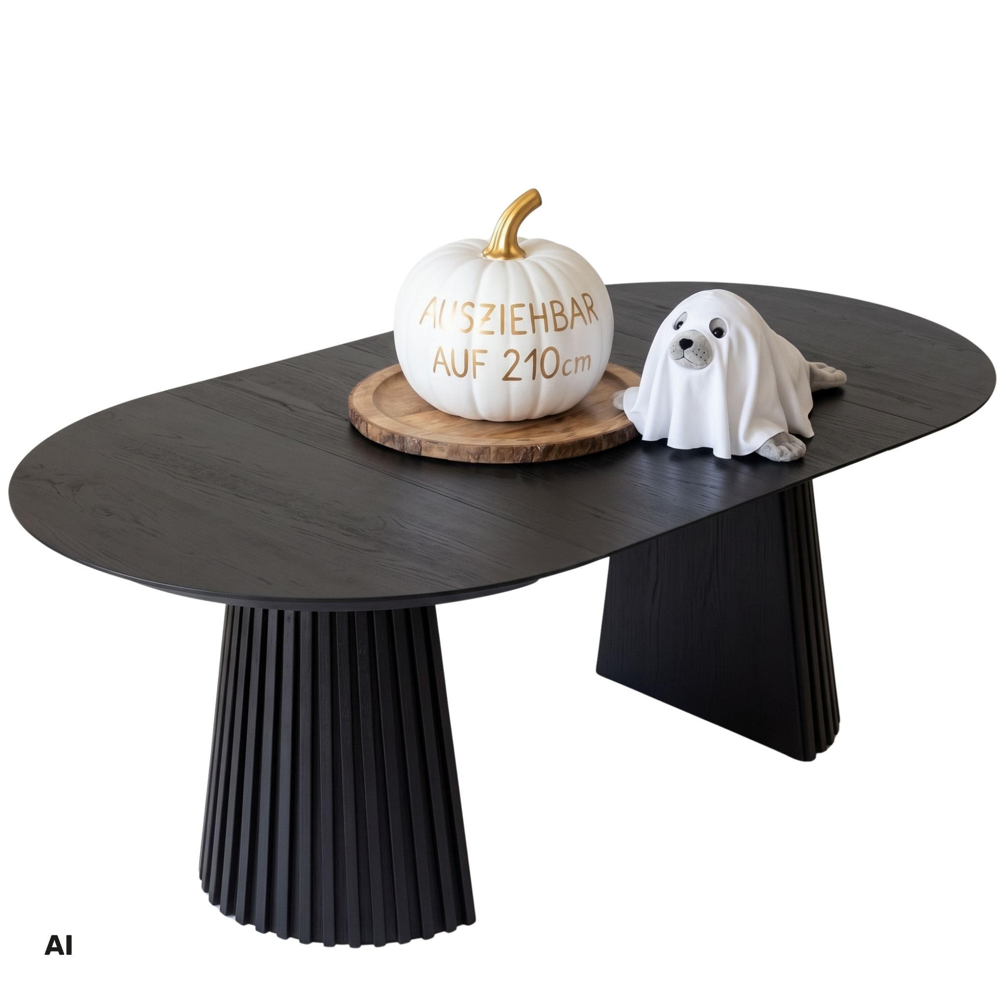 ESSTISCH Andria ausziehbar - Schwarz, Metall (210/120/75cm) - Mr. Deko
