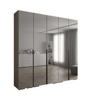 DREHTÜRENSCHRANK 236.7/250/47 5-türig - Kaschmir/Schwarz, Holz/Metall (250/236.7/47cm) - Abiks Möbel