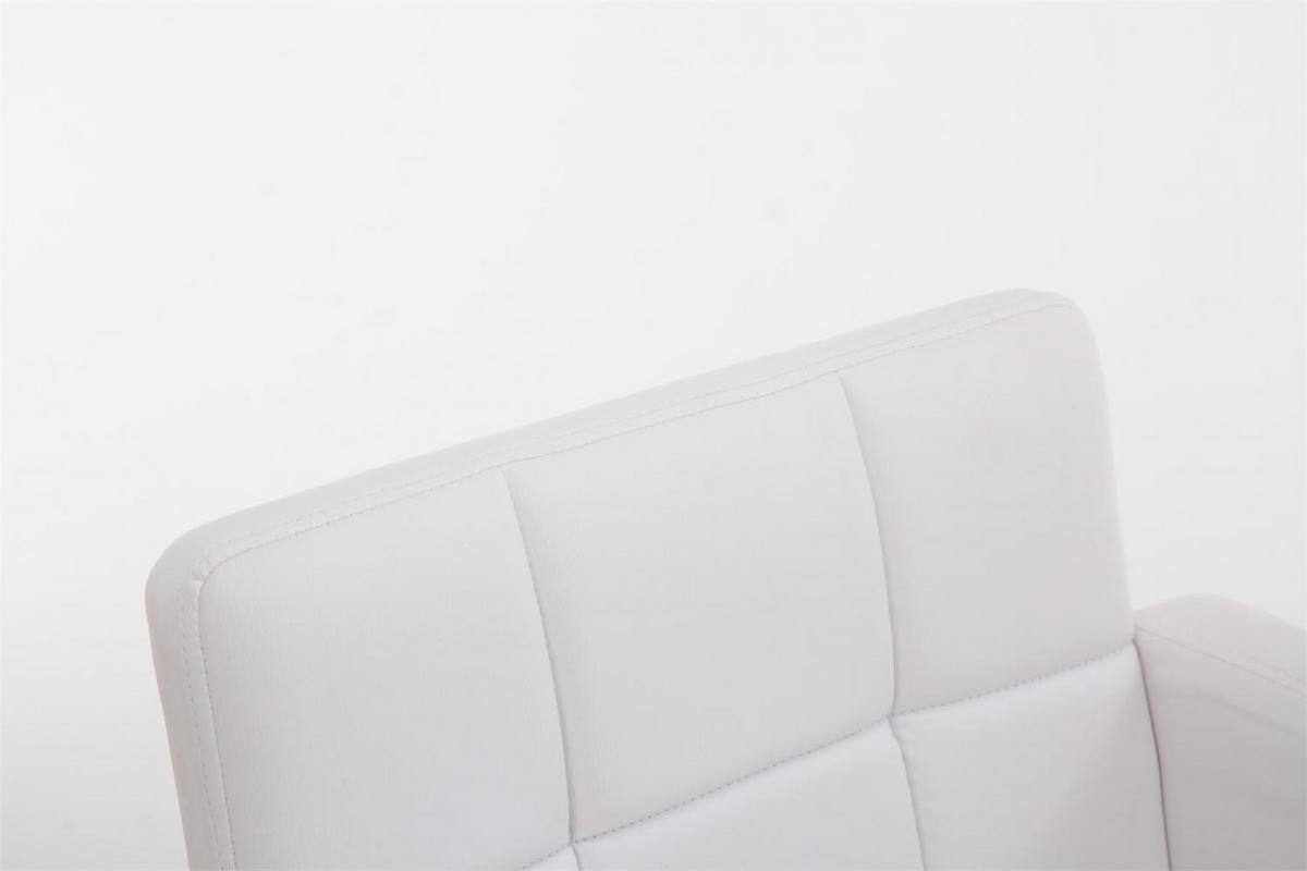 BARHOCKER Lederlook weiß - Chromfarben/Weiß, Textil/Metall (60/93/56cm) - CLP