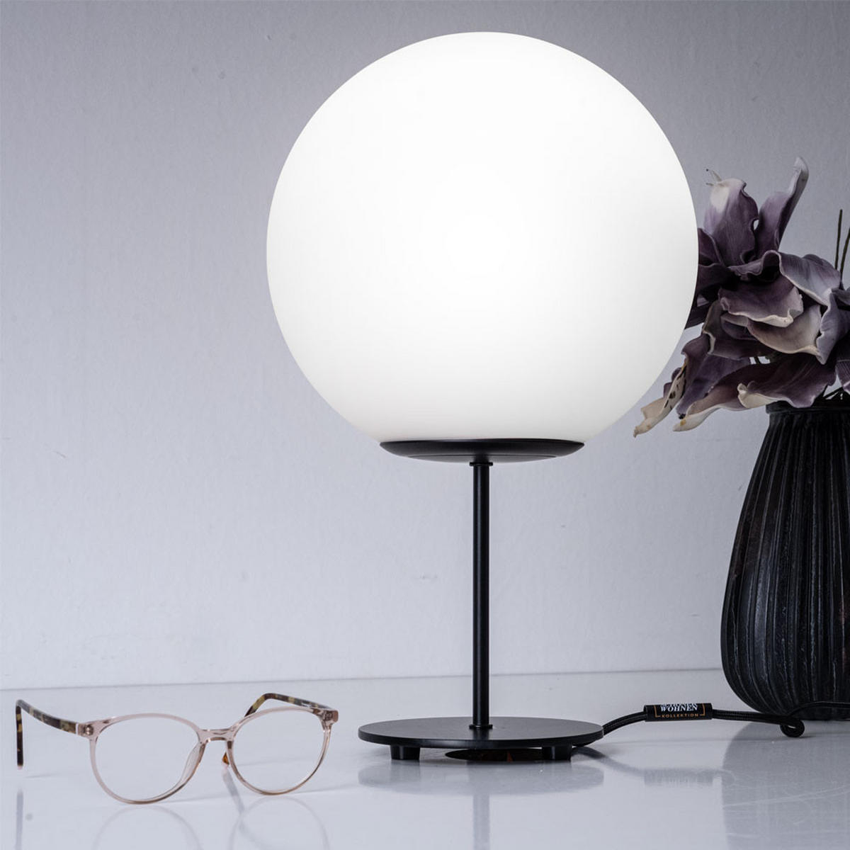 LED TISCHLEUCHTE Metall Schwarz - Schwarz, Glas (25/25/41.5cm)