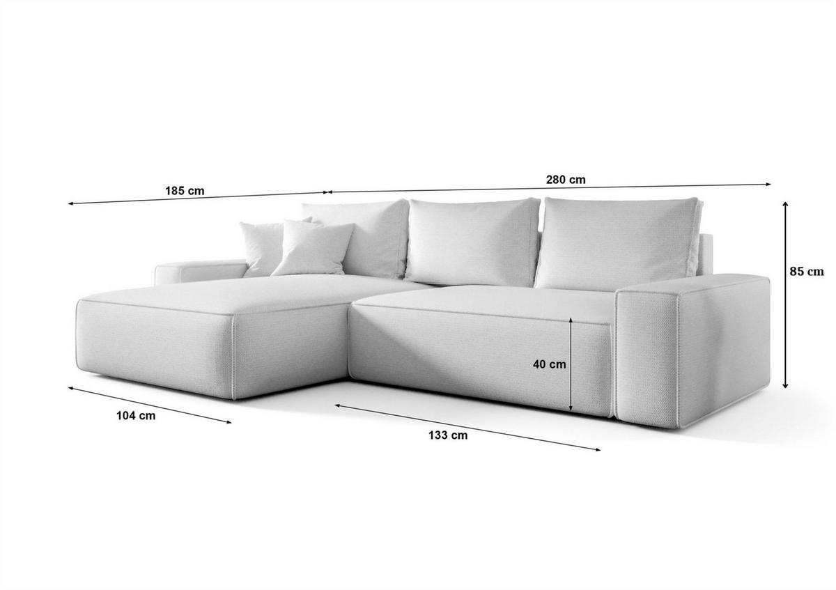 ECKSOFA Walken Mit Schlaffunktion - Blau, Holzwerkstoff/Textil (280/185cm) - Fun Möbel