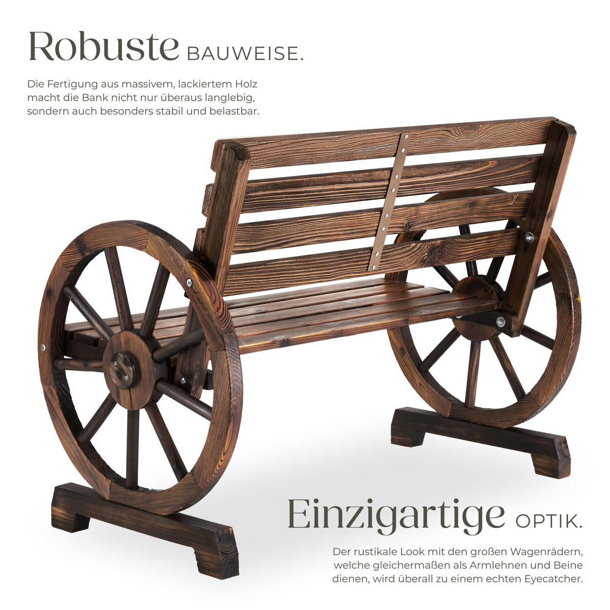 GARTENBANK Howdy, Belastbarkeit 320 kg, braun - Braun, Holz (106/78/55cm) - tectake