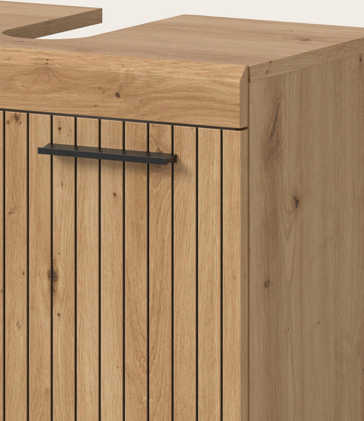 WASCHBECKENUNTERSCHRANK Eiche Artisan 60 cm, Badezimmer Unterschrank 2-türig - Schwarz/Eiche Artisan, Holzwerkstoff/Kunststoff (60/56/34cm) - Inn.Furn