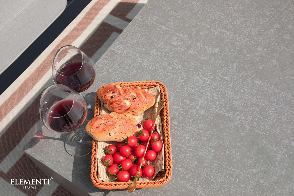 COUCHTISCH TEVERE aus GF-Beton Quadratisch, Wetterbeständig, 102x102x36 cm - Grau, Naturmaterialien (102/102/36cm) - Elementi