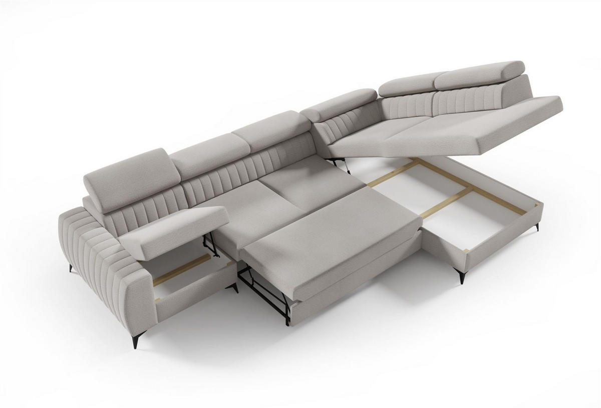 ECKSOFA Toronto Xl - Dunkelgrau, Holzwerkstoff/Textil (340/200cm) - Fun Möbel
