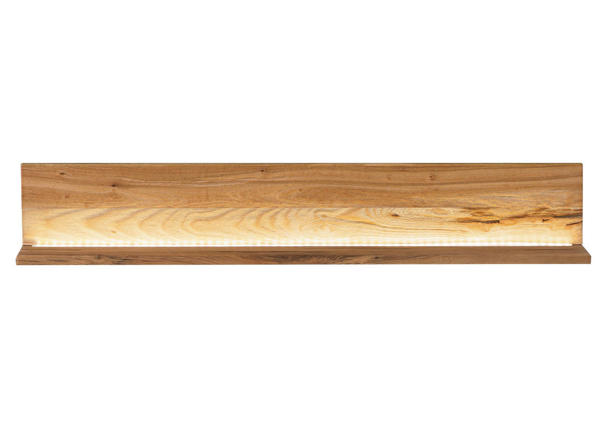 WANDREGAL Wild-/Zerreiche 115x17x19 natur geölt MONTREUX LUX #122 - Naturfarben, Holz (165/19/17cm) - Massivmoebel24