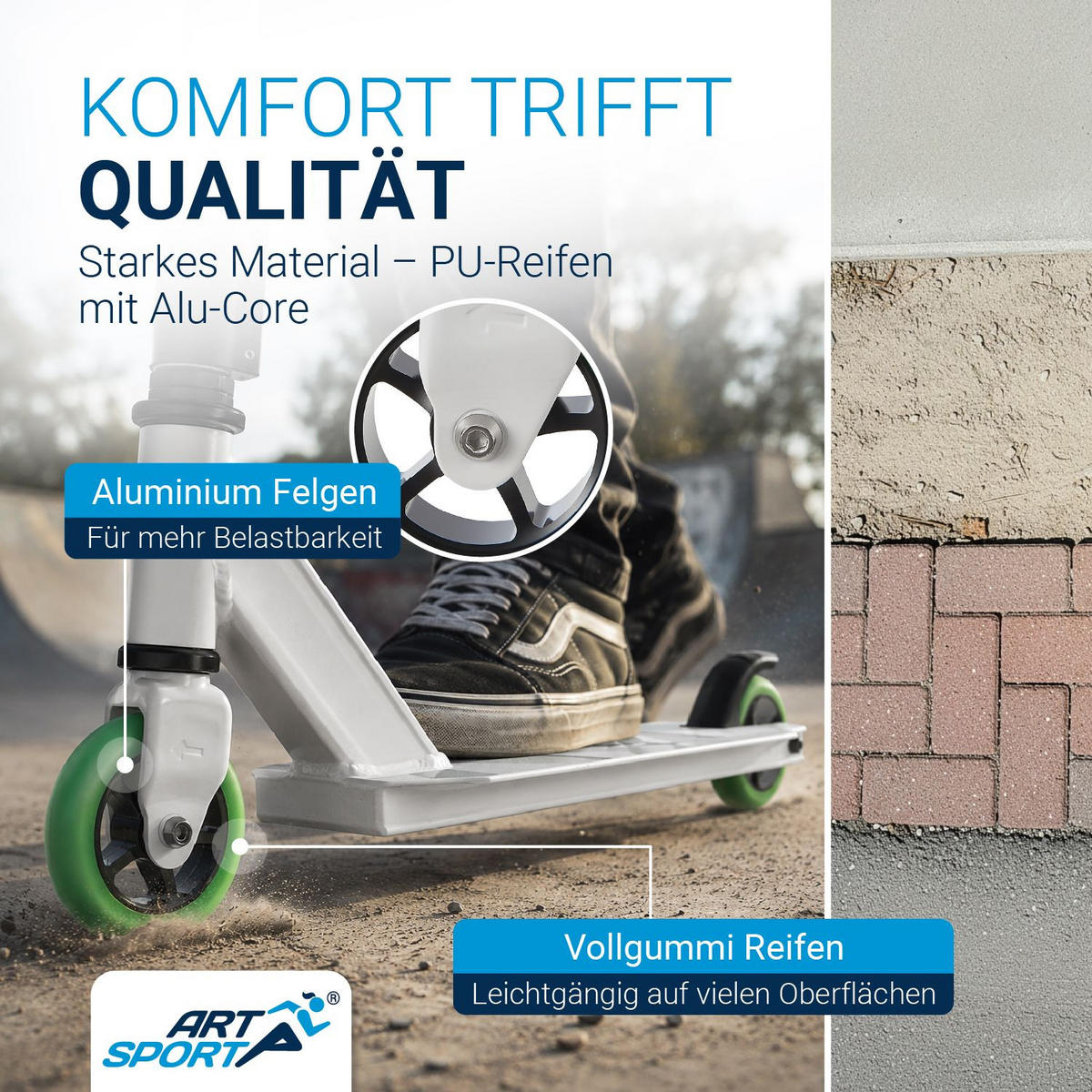 STUNTSCOOTER Futuristic - Weiß, Metall (66/47/84cm) - Artsport