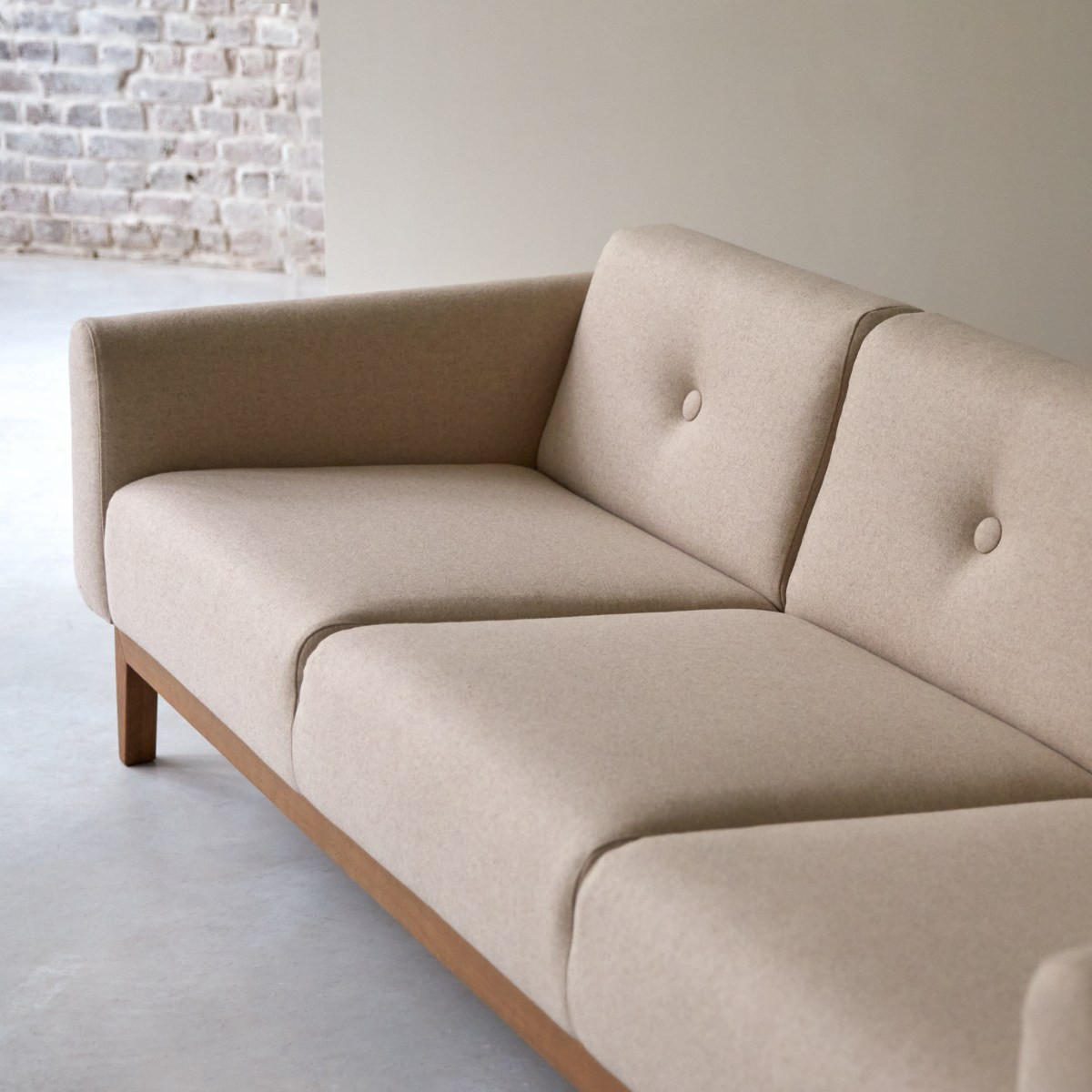 SOFA Bjorn Beige aus Stoff - Beige, Textil (220/69/82cm) - Tikamoon