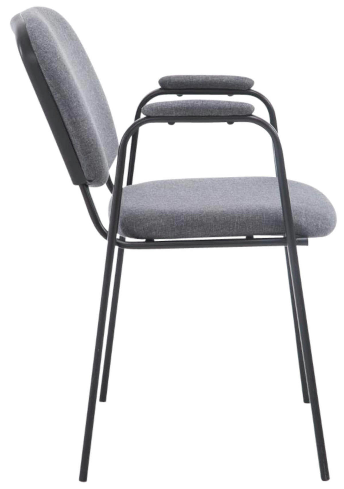 BESUCHERSTUHL 4er Set Stoff grau - Schwarz/Grau, Textil/Metall (53/79/55cm) - CLP