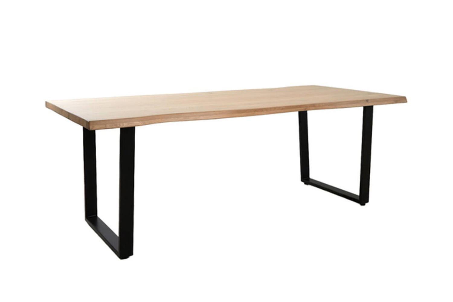 ESSTISCH LEXIE 220x100 cm, Eichenholz, Naturell-Schwarz - Naturfarben, Holz (220/100/76cm) - Light & Living