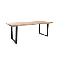 ESSTISCH LEXIE 220x100 cm, Eichenholz, Naturell-Schwarz - Naturfarben, Holz (220/100/76cm) - Light & Living