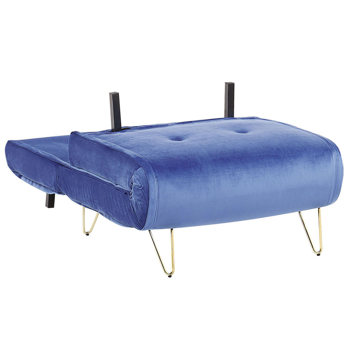 SCHLAFSOFA Samtstoff Marineblau Vestfold - Hellblau, Textil (85/81/78cm) - Beliani