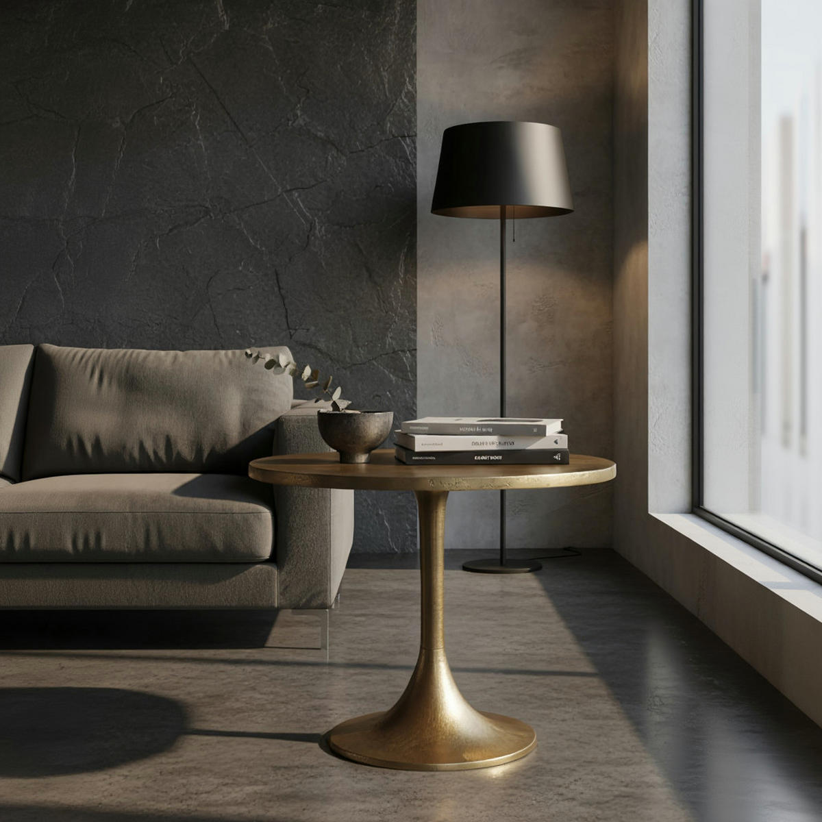 COUCHTISCH Klein Gold Metall Rund 60x60x46,5 cm Modern - Goldfarben, Metall (60/60/47cm) - KADIMA DESIGN