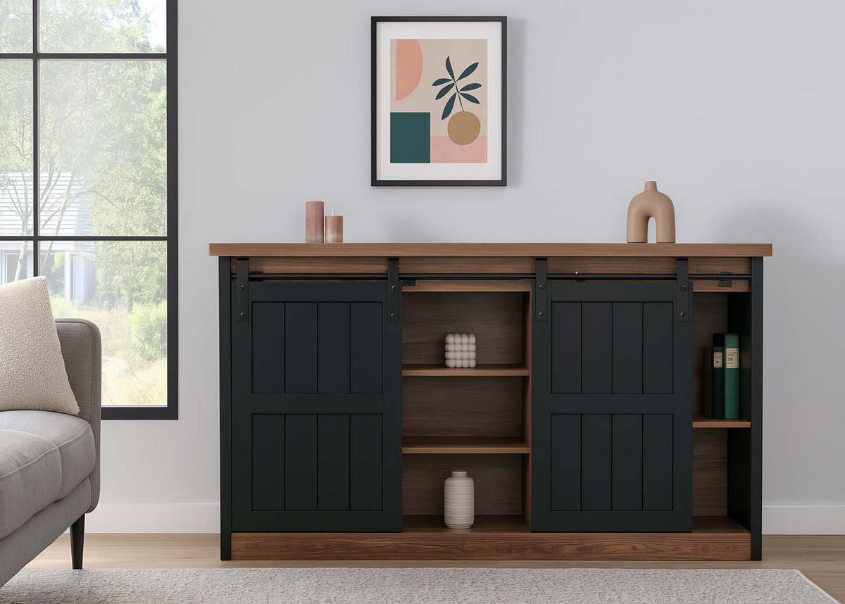 HIGHBOARD hnědá, černá - černá/hnědá, dřevo (150/84/40cm) - MCW
