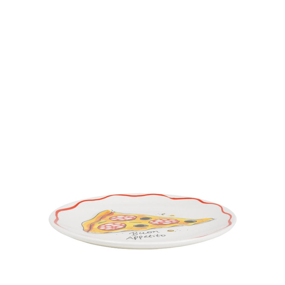 TELLER Pizza Buon Appetito in Bunt - 18cm - Multicolor, Keramik (18/18/2cm) - Blond Amsterdam
