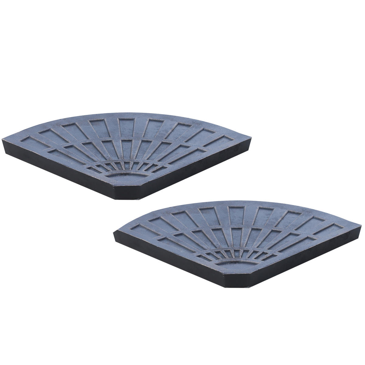 BASISGEWICHTE DE-05537 für sonnenschirmständer 2er-Set, halbrund mit Griff Bronze - Bronzefarben, Metall (47/66cm) - ComfortXL