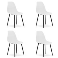 ESSZIMMERSTUHL 4-er Set KALEO weißer Sitz, schwarze Beine - Schwarz/Weiß, Kunststoff (46/84/51cm) - Valora
