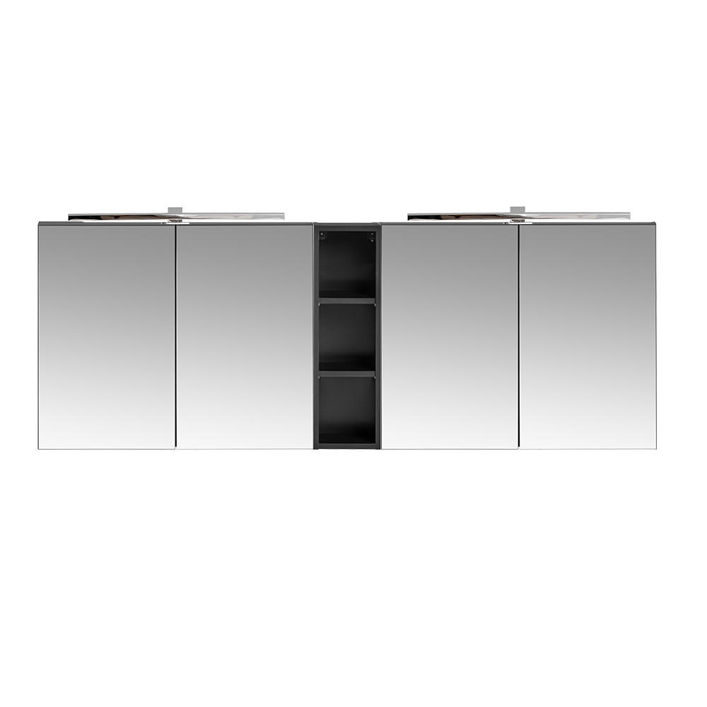 Lomado Spiegelschrank Schwarz 180x70x17 cm